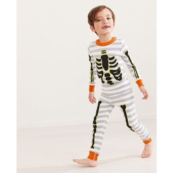 Hanna Andersson Baby Infant 0-6 Months (50) Skeleton Glow In The Dark Organic Sl - Picture 3 of 3